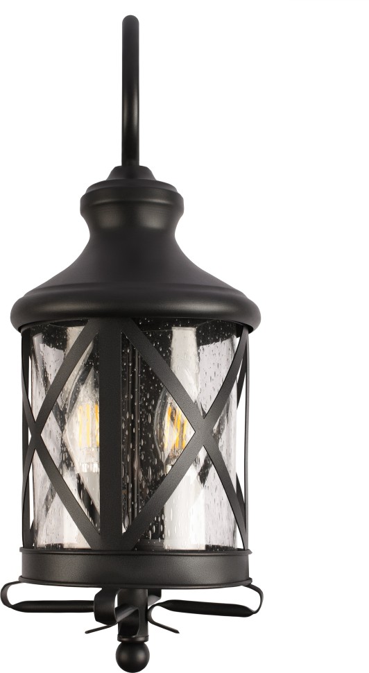 100020W LOFT IT Настенный уличный фонарь Ferrara, IP44, E14*2*40W, черный, стекло