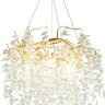 APL.847.03.10 APLOYT Подвесная хрустальная люстра Gertunia, G9*10*5W, золото, 60см диаметр, ветки, листья