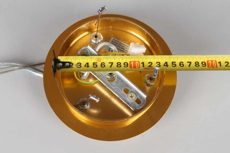 APL.847.03.10 APLOYT Подвесная хрустальная люстра Gertunia, G9*10*5W, золото, 60см диаметр, ветки, листья