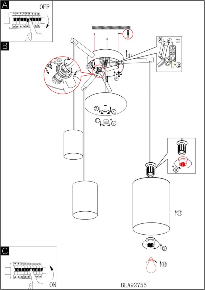 92755 EGLO Подвесной светильник Tombolo 