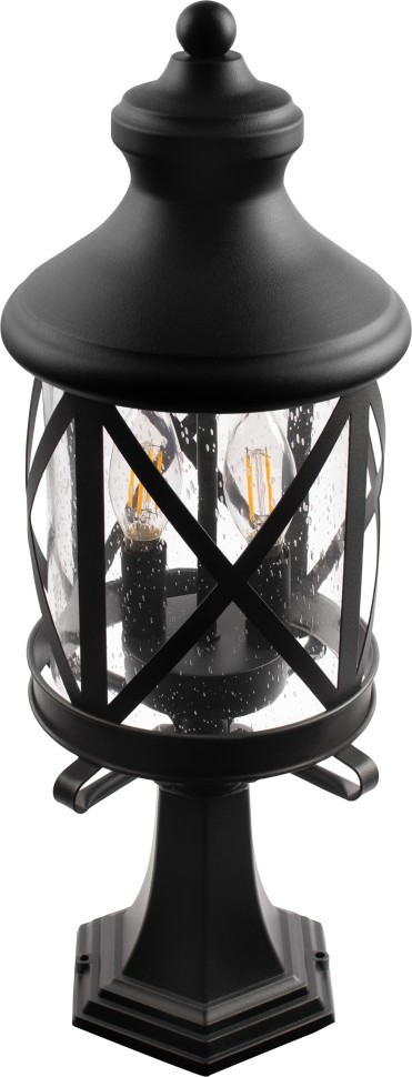 100020/530 LOFT IT Наземный уличный фонарь Ferrara, IP44, E14*2*40W, черный, стекло, 53см