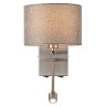 8251/2W LUMION NIKKI Бра с двойным светом Е14*40W+LED*3W, серый, никель, гибкая ножка, 2 выключателя
