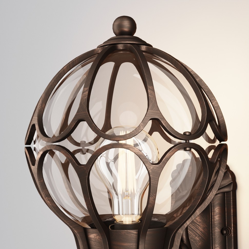 O024WL-01G MAYTONI Via уличный настенный фонарь IP44, E27*1*100W, коричневый с золотом