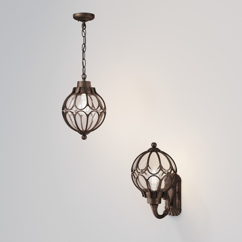 O024WL-01G MAYTONI Via уличный настенный фонарь IP44, E27*1*100W, коричневый с золотом