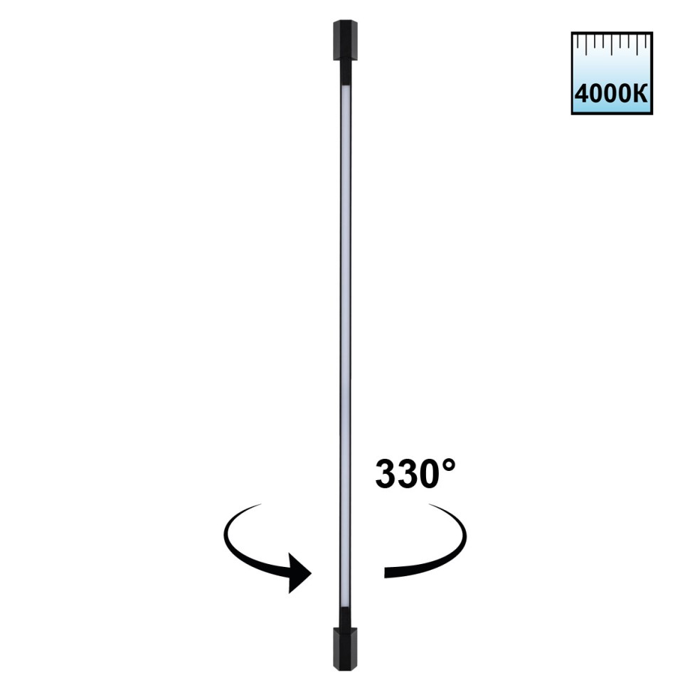 359891 NOVOTECH STREET черный ландшафтный фасадный светодиодный cветильник VESPERA, IP54, LED 12W, 4000К, 120см