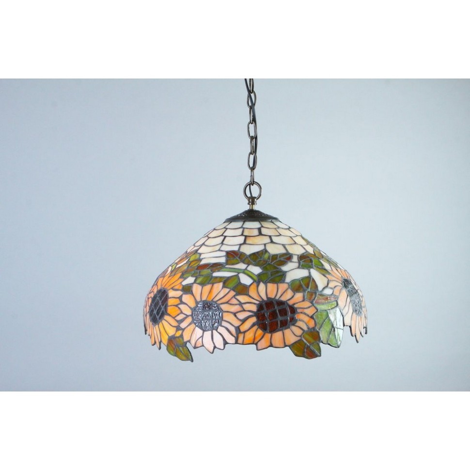 OML-80403-03 Omnilux Algoz Подвесная люстра Подсолнухи Тиффани, диаметр 40см, Е27*3*60W