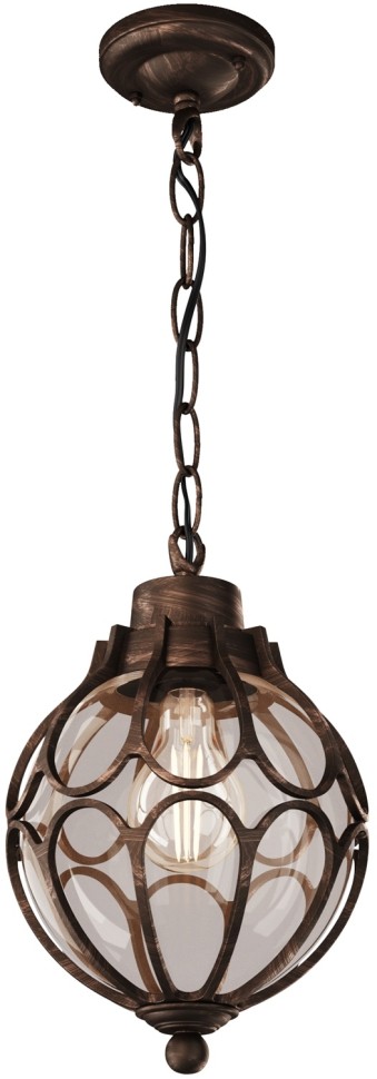 O024PL-01G MAYTONI Via уличный подвесной фонарь IP44, E27*1*100W, коричневый с золотом