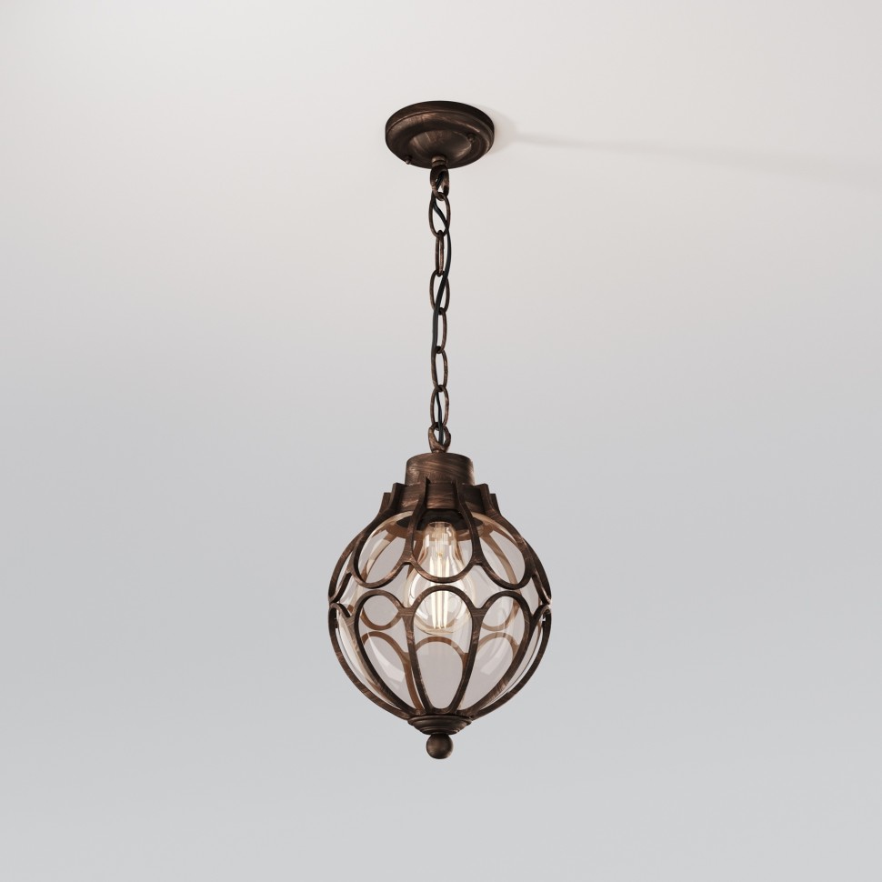 O024PL-01G MAYTONI Via уличный подвесной фонарь IP44, E27*1*100W, коричневый с золотом