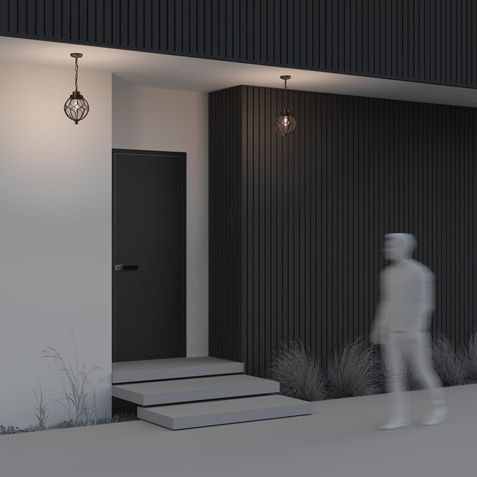 O024PL-01G MAYTONI Via уличный подвесной фонарь IP44, E27*1*100W, коричневый с золотом