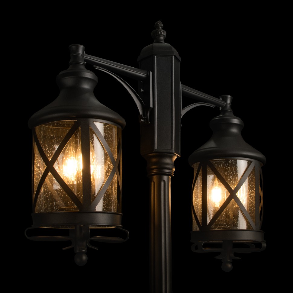 100020/2200 LOFT IT Наземный уличный фонарь Ferrara, IP44, E14*4*40W, черный, стекло, 220см