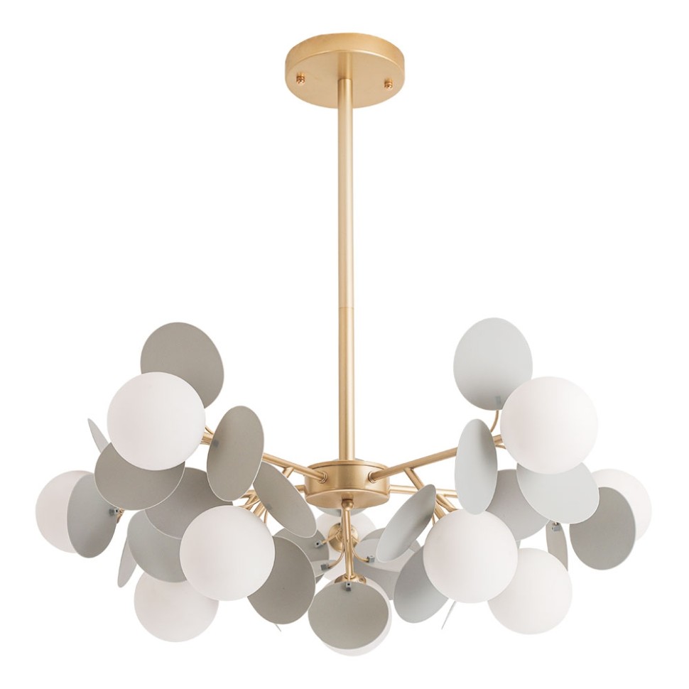 A1369SP-10GY ARTE LAMP потолочная люстра Peacock G9*10*40W, белый, золото, серый