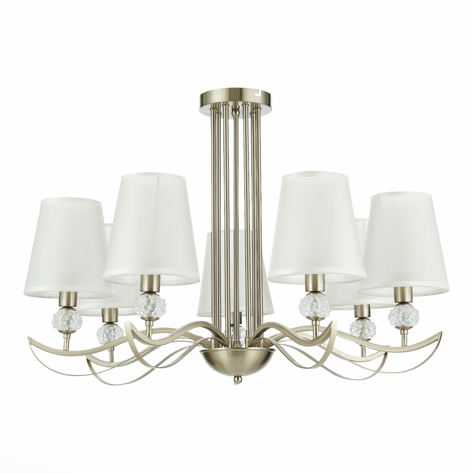 SLE111203-07 EVOLUCE потолочная люстра Bergamo, никель, E14*7*40W