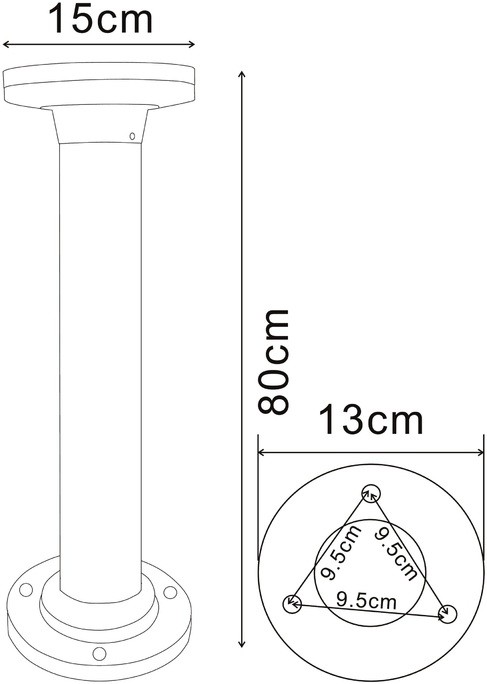 A1213PA-1BK ARTE LAMP ландшафтный светодиодный светильник Amsterdam 12W, 4000K, IP54, черный, 80см