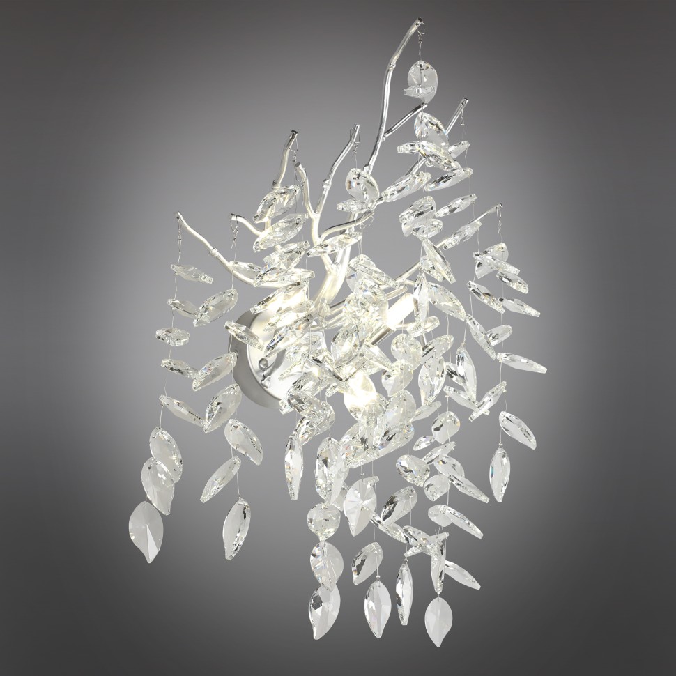 APL.847.11.03 APLOYT Хрустальное бра Gertunia, G9*3*5W, хром, ветки, листья