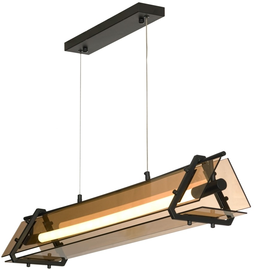 LSP-7023 LUSSOLE светодиодный подвесной светильник Carrollton, 15W, 4000K, черный, 100см