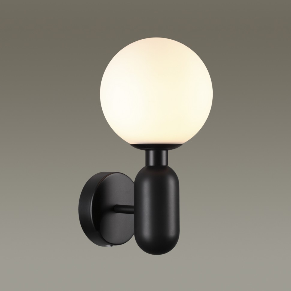 4668/1W ODEON LIGHT Pendant настенный светильник OKIA, черный, G9*1*40W, с выключателем