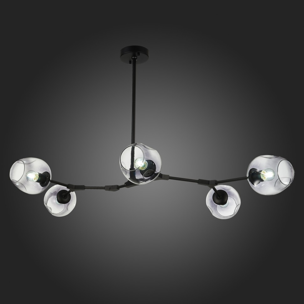 SLE154843-05 EVOLUCE люстра на штанге Rametto, черная, E27*5*40W