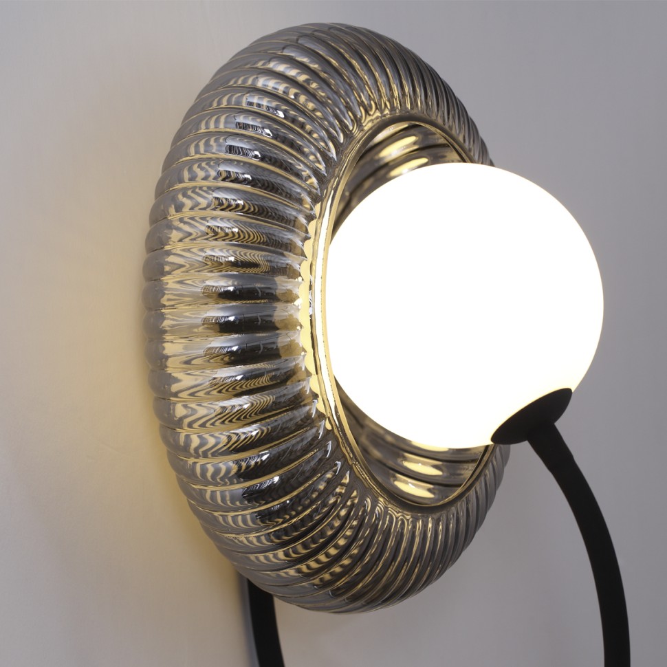 Архив - 5013/1WA ODEON LIGHT настенный светильник на гибкой ножке Buny, черный, дычатый, белый