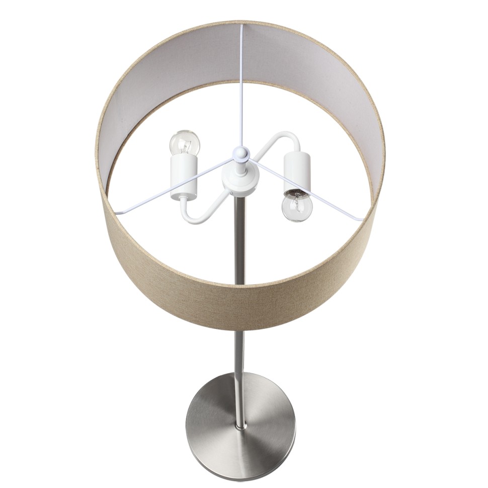 8250/2F LUMION NIKKI Торшер Е27*2*60W, никель, бежевый, диаметр 40см