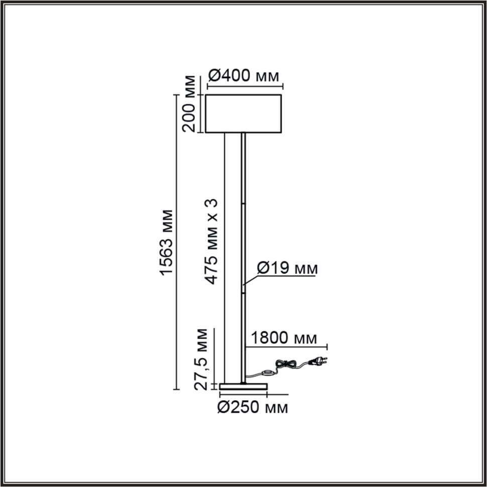 8250/2F LUMION NIKKI Торшер Е27*2*60W, никель, бежевый, диаметр 40см
