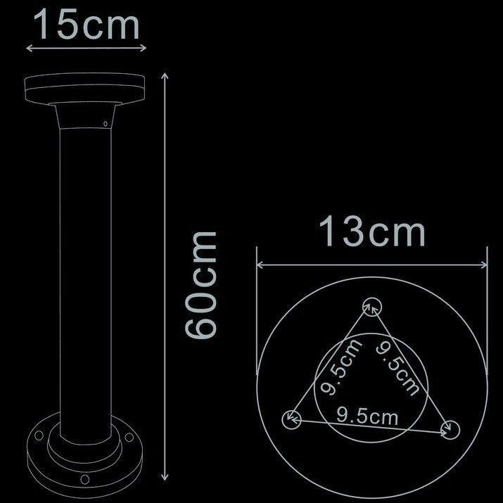 A1212PA-1BK ARTE LAMP ландшафтный светодиодный светильник Amsterdam 12W, 4000K, IP54, черный, 60см