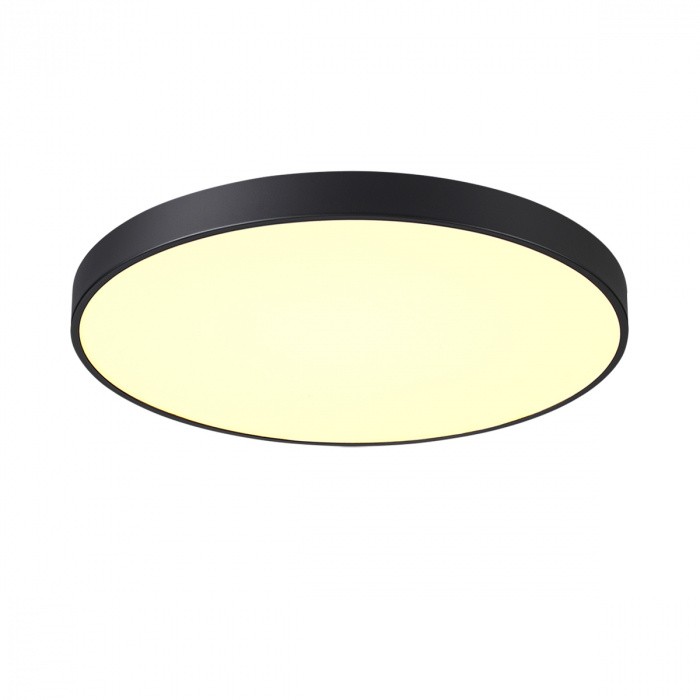 7756/92L SONEX MITRA Черный накладной/подвесной светодиодный светильник QUASAR - 2й свет LED (80W+12W) 3000K+3000K, металл/акрил, 80см диаметр