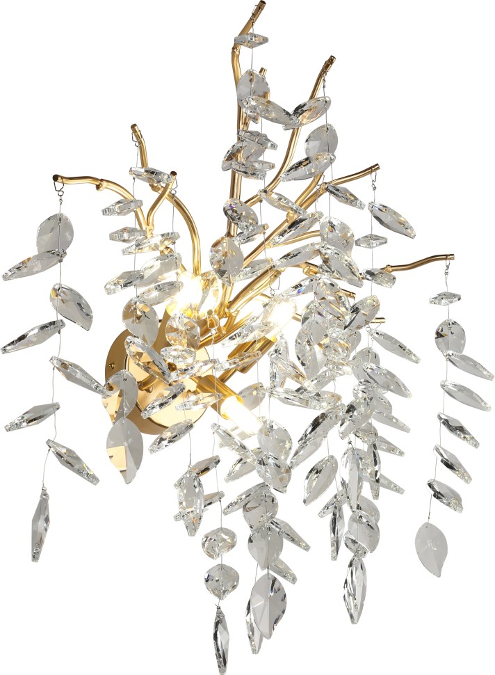 APL.847.01.03 APLOYT Хрустальное бра Gertunia, G9*3*5W, золото, ветки, листья