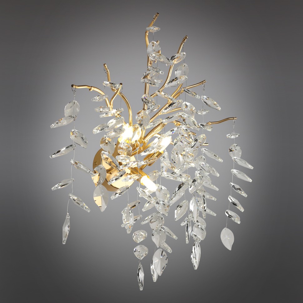 APL.847.01.03 APLOYT Хрустальное бра Gertunia, G9*3*5W, золото, ветки, листья