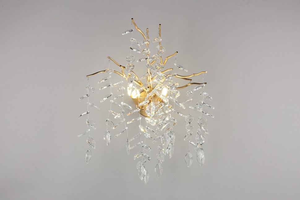 APL.847.01.03 APLOYT Хрустальное бра Gertunia, G9*3*5W, золото, ветки, листья