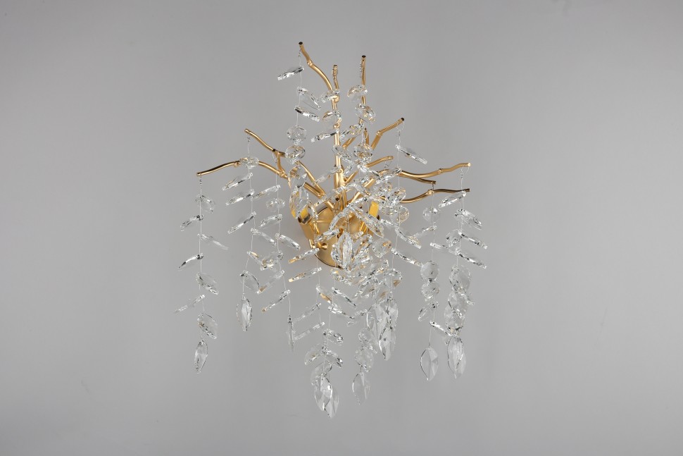 APL.847.01.03 APLOYT Хрустальное бра Gertunia, G9*3*5W, золото, ветки, листья