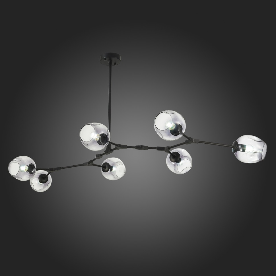 SLE154843-07 EVOLUCE люстра на штанге Rametto, черная, E27*7*40W