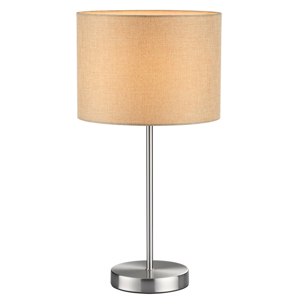 8250/1T LUMION NIKKI Настольная лампа Е27*1*60W, никель, бежевый, диаметр 25см