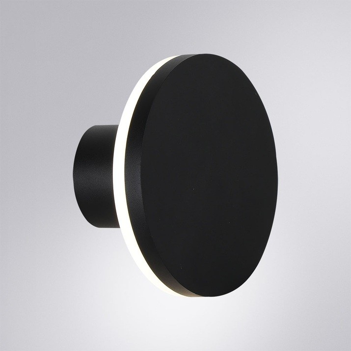 A1212AL-1BK ARTE LAMP настенный уличный светодиодный светильник Amsterdam 12W, 4000K, IP54, черный, 15см диаметр