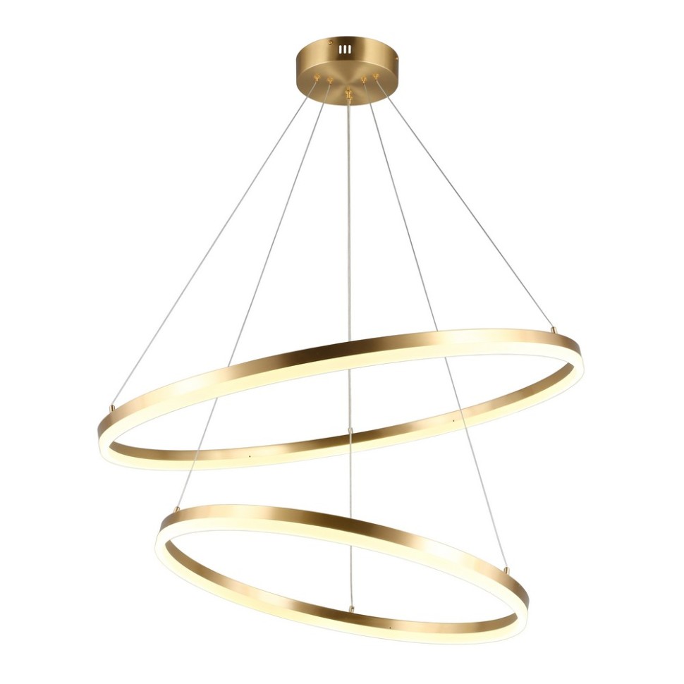 APL.049.13.90 Aployt Armel подвесная светодиодная люстра 2 кольца, 60 и 80см, 90W 4000K 4950Lm латунь