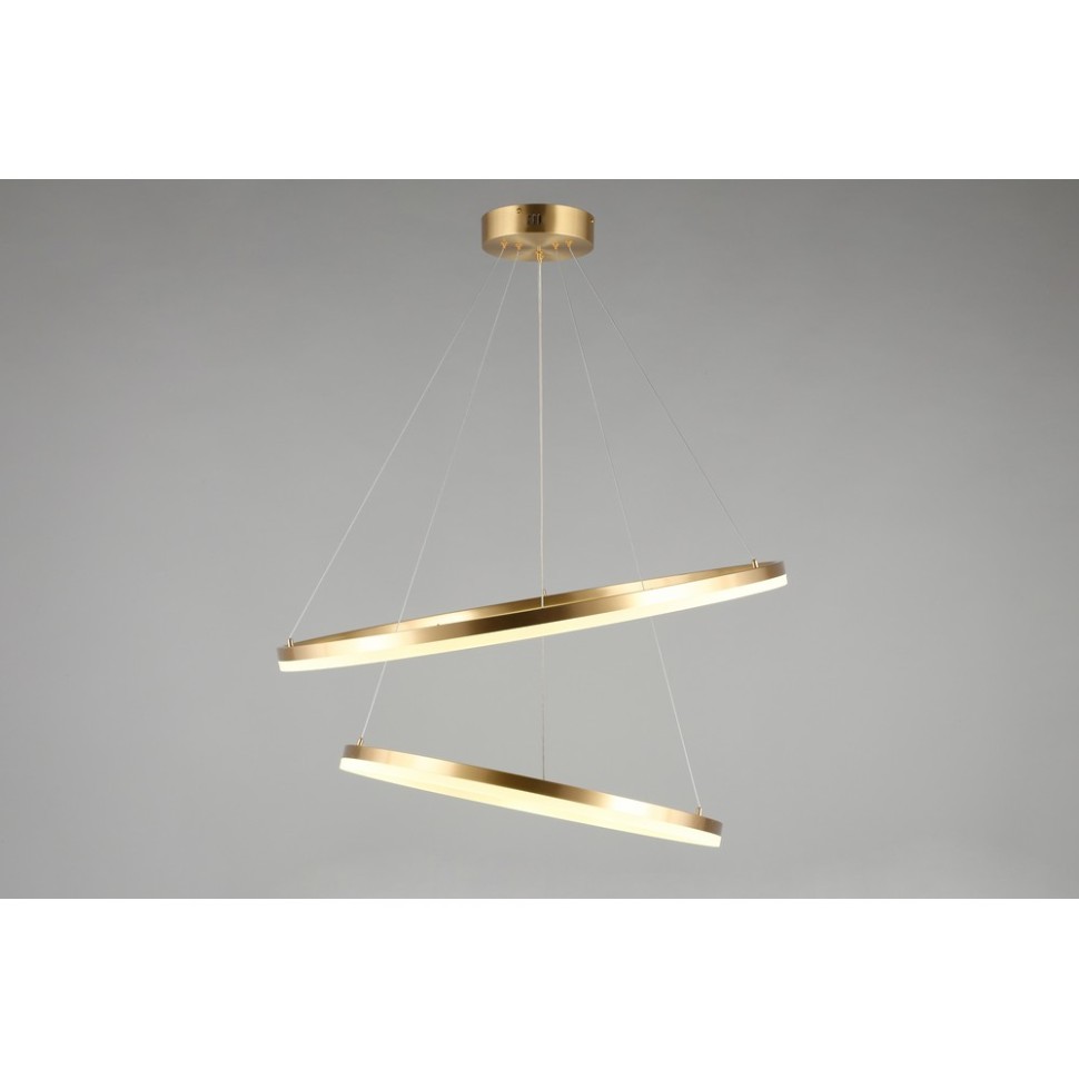 APL.049.13.90 Aployt Armel подвесная светодиодная люстра 2 кольца, 60 и 80см, 90W 4000K 4950Lm латунь