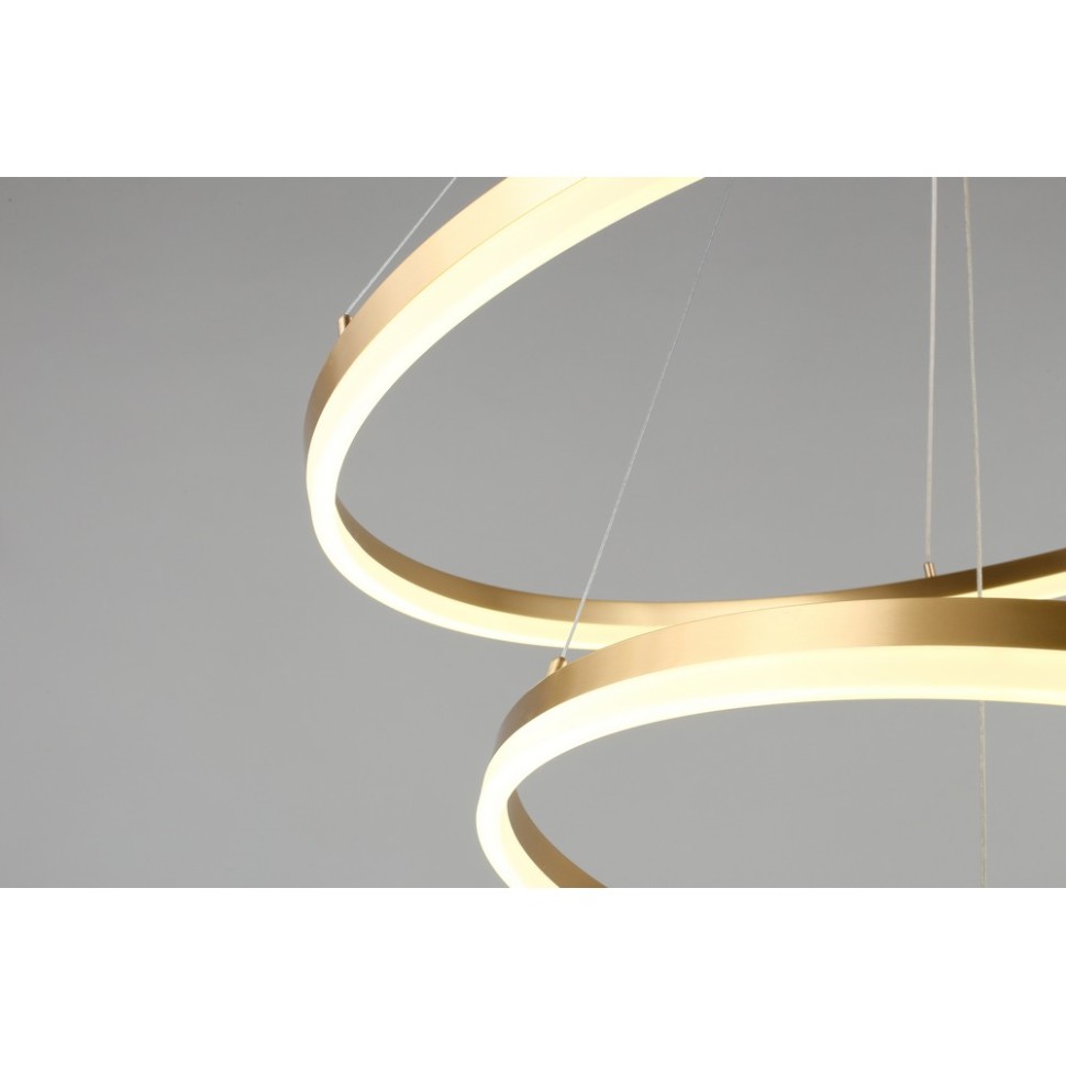APL.049.13.90 Aployt Armel подвесная светодиодная люстра 2 кольца, 60 и 80см, 90W 4000K 4950Lm латунь