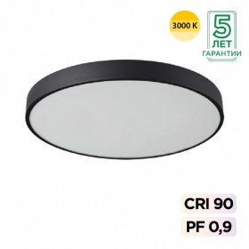 7756/70L SONEX MITRA Черный накладной/подвесной светодиодный светильник QUASAR - 2й свет LED (60W+10W) 3000K+3000K, металл/акрил, 60см диаметр