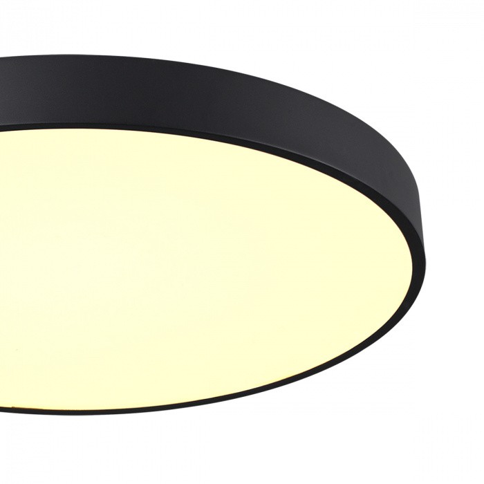 7756/70L SONEX MITRA Черный накладной/подвесной светодиодный светильник QUASAR - 2й свет LED (60W+10W) 3000K+3000K, металл/акрил, 60см диаметр