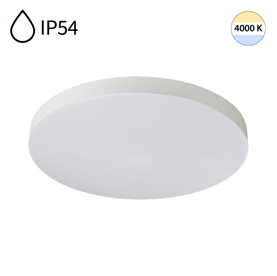 7759/36L SONEX MITRA Светодиодный влагозащищенный светильник GAMMA, пластик/белый, 36Вт, 4000K, IP54, 40см диаметр