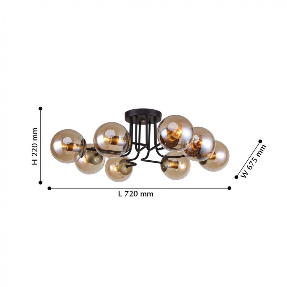 2344-8U F-PROMO потолочная люстра Modestus, коричневый, Е14*8