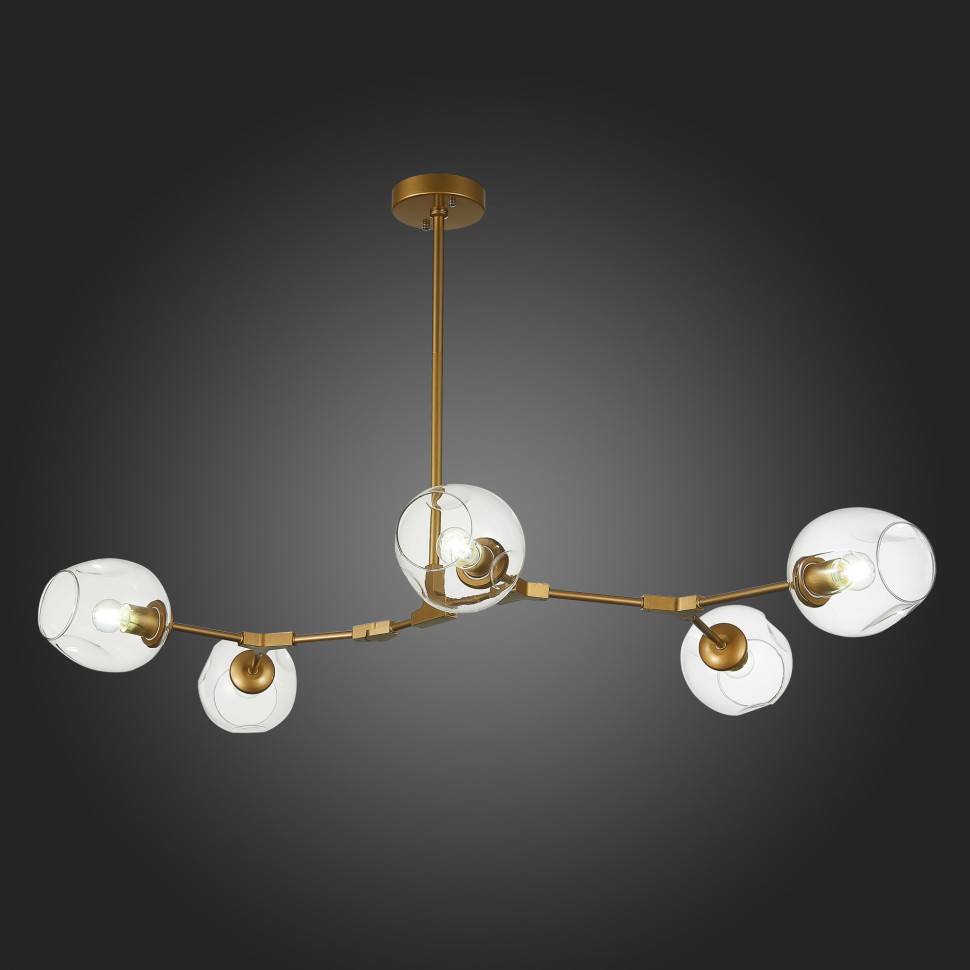 SLE154823-05 EVOLUCE люстра на штанге Rametto, матовое золото, E27*5*40W