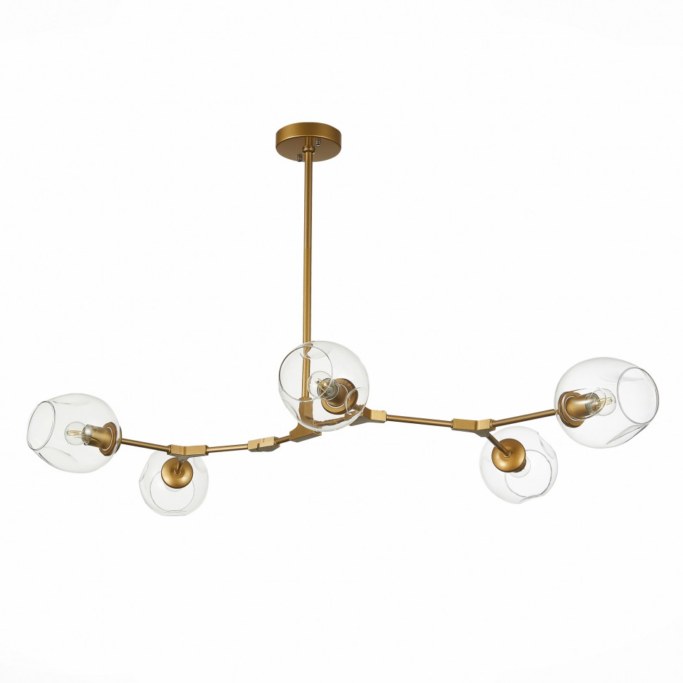 SLE154823-05 EVOLUCE люстра на штанге Rametto, матовое золото, E27*5*40W