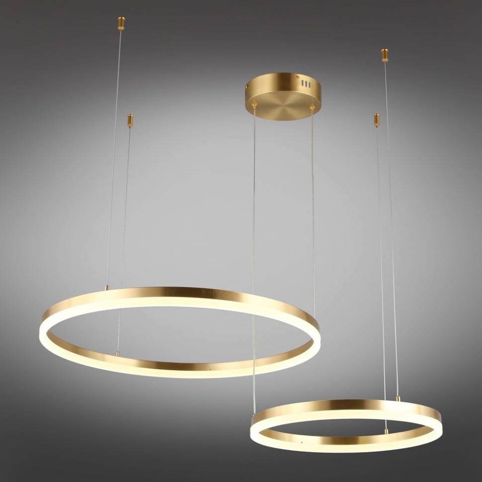 APL.049.03.60 Aployt Armel подвесной светодиодный светильник 2 кольца, 60 и 40см, 60W 4000K 3300Lm латунь