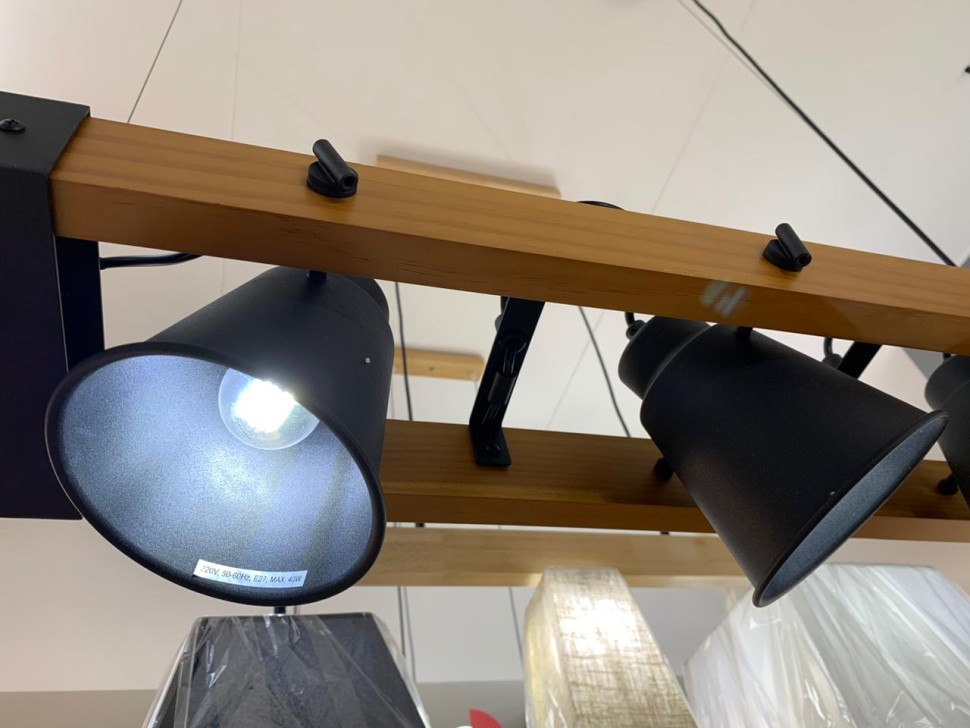 551-703-05 VELANTE подвесной светильник из дерева, E27*5*40W, 120см