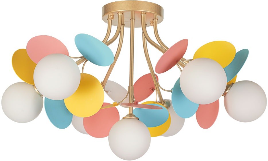 A1369PL-7MD ARTE LAMP потолочная люстра Peacock G9*7*40W, белый, золото, разноцветный