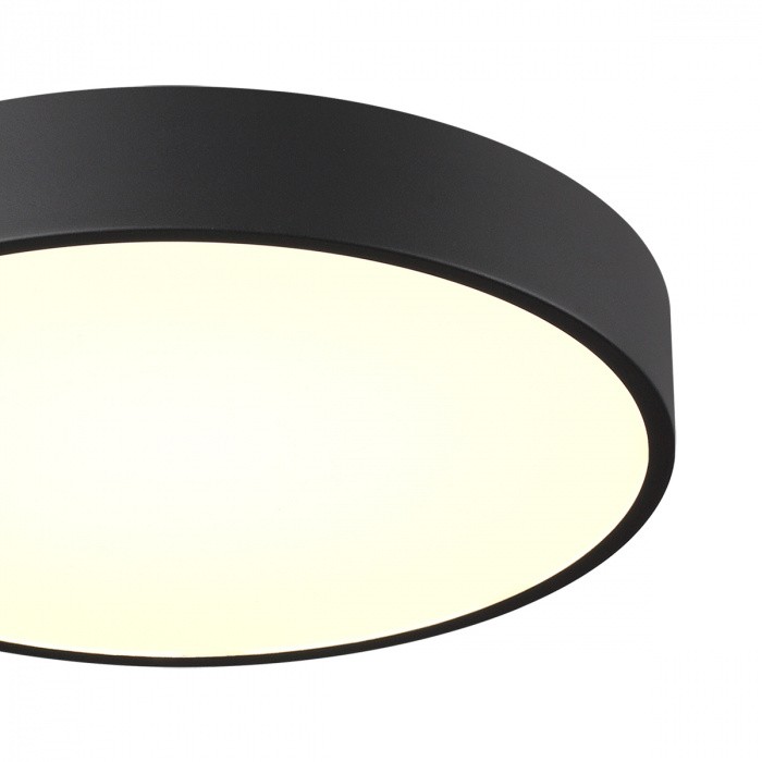 7758/48L SONEX MITRA Черный накладной/подвесной светодиодный светильник QUASAR - 2й свет LED (40W+8W) 4000K+4000K, металл/акрил, 50см диаметр