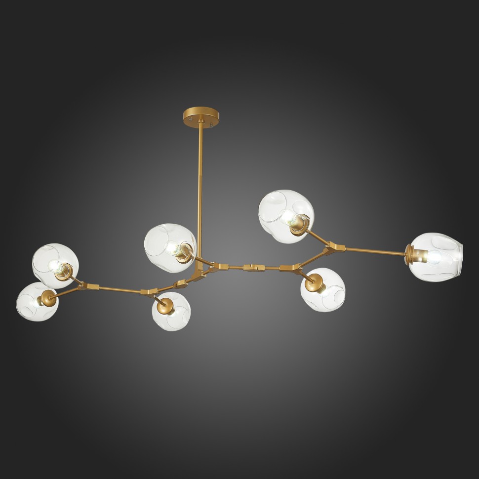 SLE154823-07 EVOLUCE люстра на штанге Rametto, матовое золото, E27*7*40W