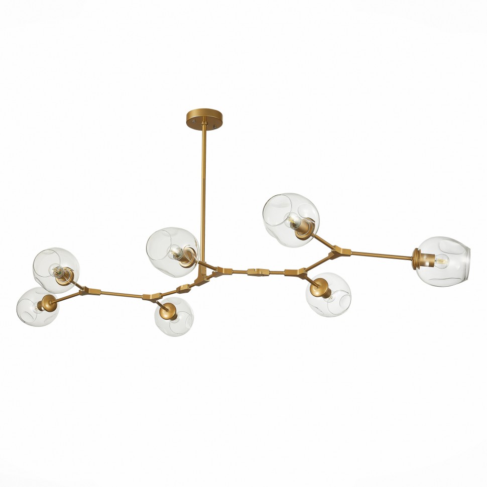 SLE154823-07 EVOLUCE люстра на штанге Rametto, матовое золото, E27*7*40W