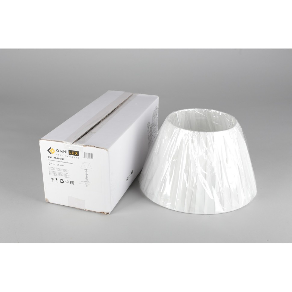 OML-75414-01 OMNILUX интерьерная настольная лампа Miglianico, серебро, белый