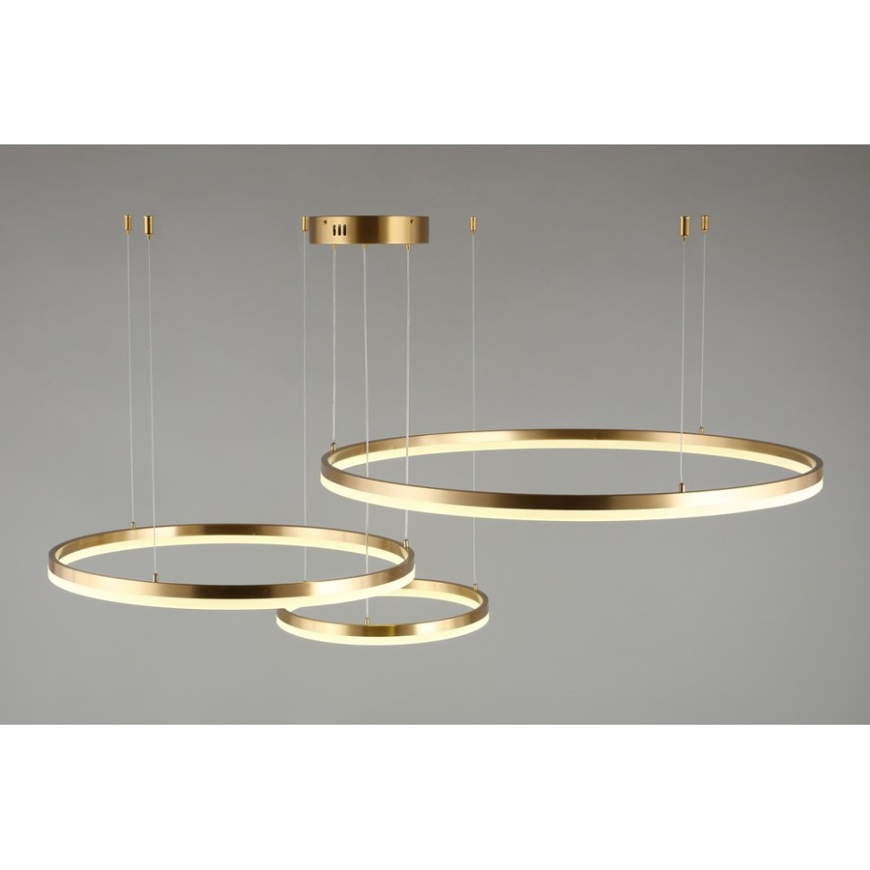 APL.049.03.115 Aployt Armel подвесной светодиодный светильник 3 кольца, 80/60/40см, 115W 4000K 6325Lm, латунь